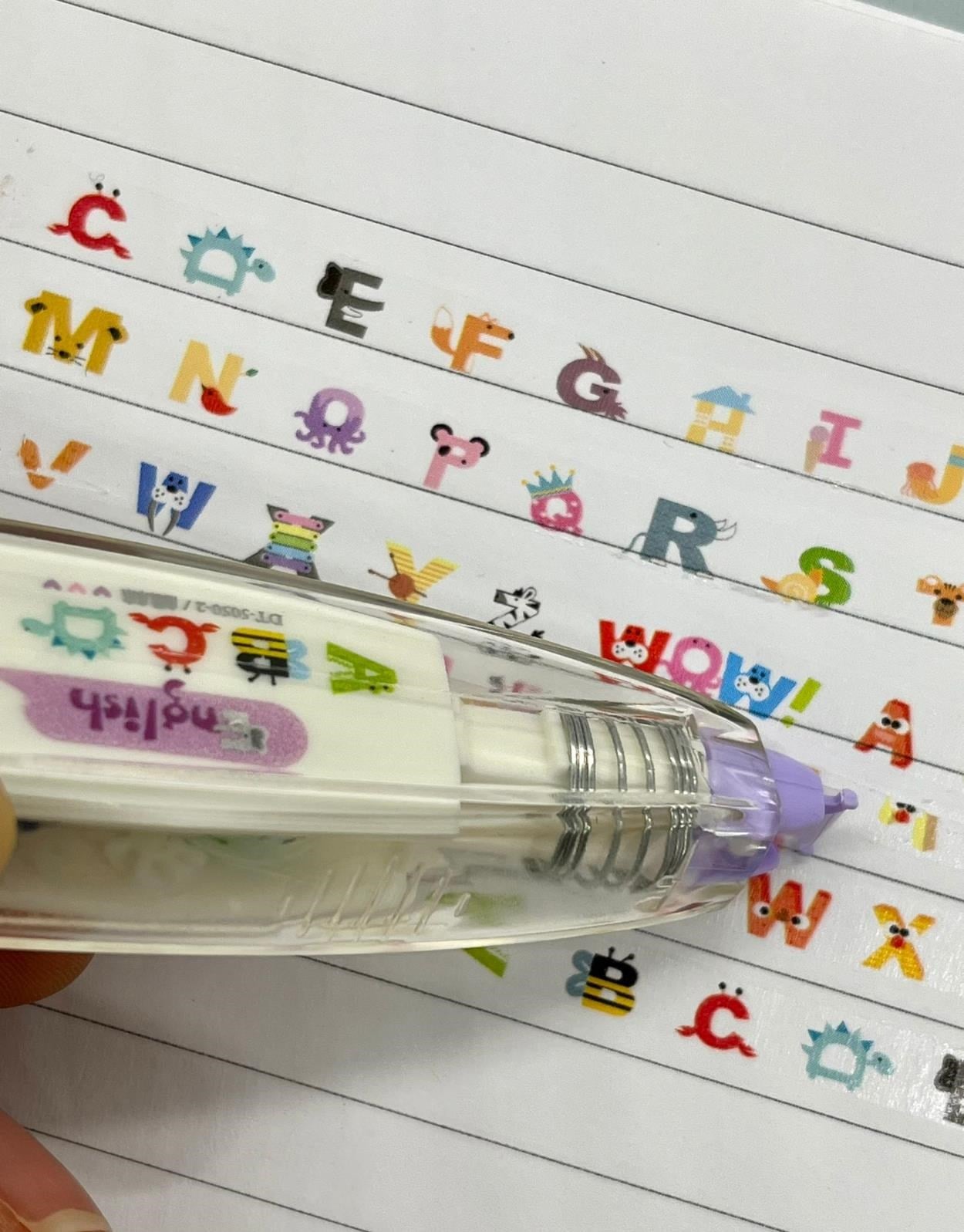 Sevimli Alfabe Desenli Süsleme Bandı Tipex / Tipeks / Bullet Journal