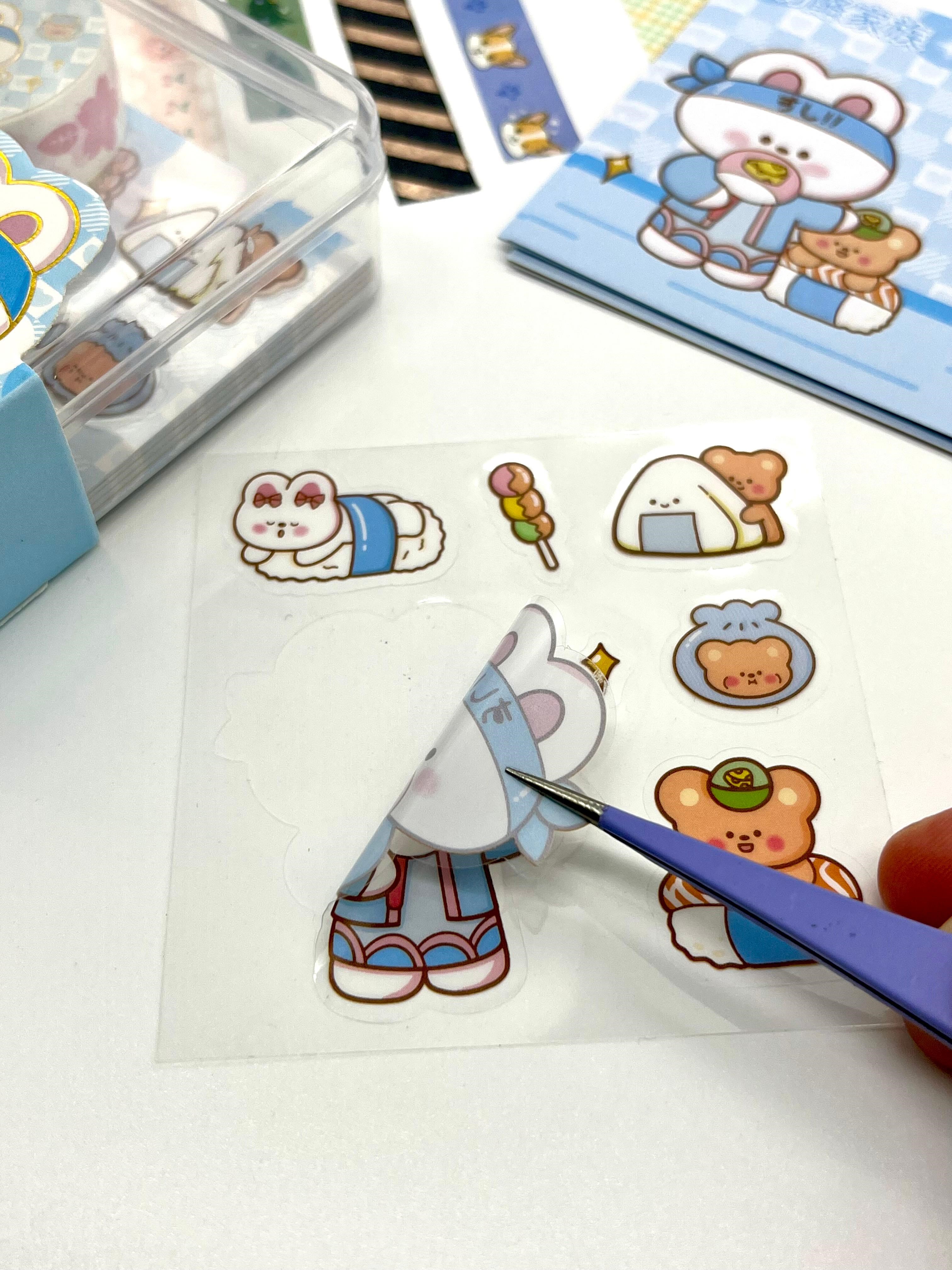 Sevimli Ayı ve Arkadaşları Temalı 40 Yaprak Post-it 7 Adet Washi Bant 3 Yaprak Sticker Kutulu Set