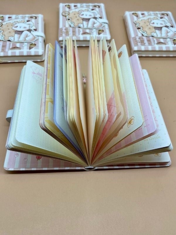 Sevimli Ayıcık Özel Tasarım Renkli Resimli Defter/Notebook/Günlük/Bullet Journal