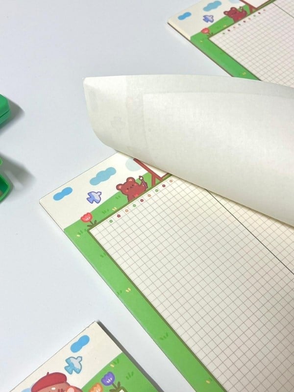 Sevimli Ayıcık Temalı Yeşil 30 Yaprak B5 Not Defteri/Scrapbook/Planlayıcı/Notebook/Bullet Journal
