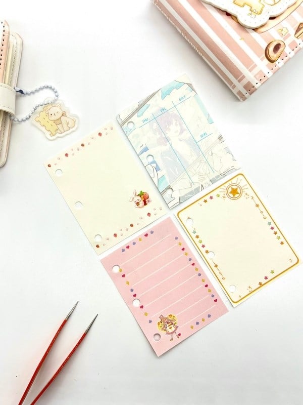 Sevimli Ayıcık ve Tatlı Temalı Charmlı Mini Planlayıcı Spiralli Defter/80 Yaprak/Mıknatıs Ajanda