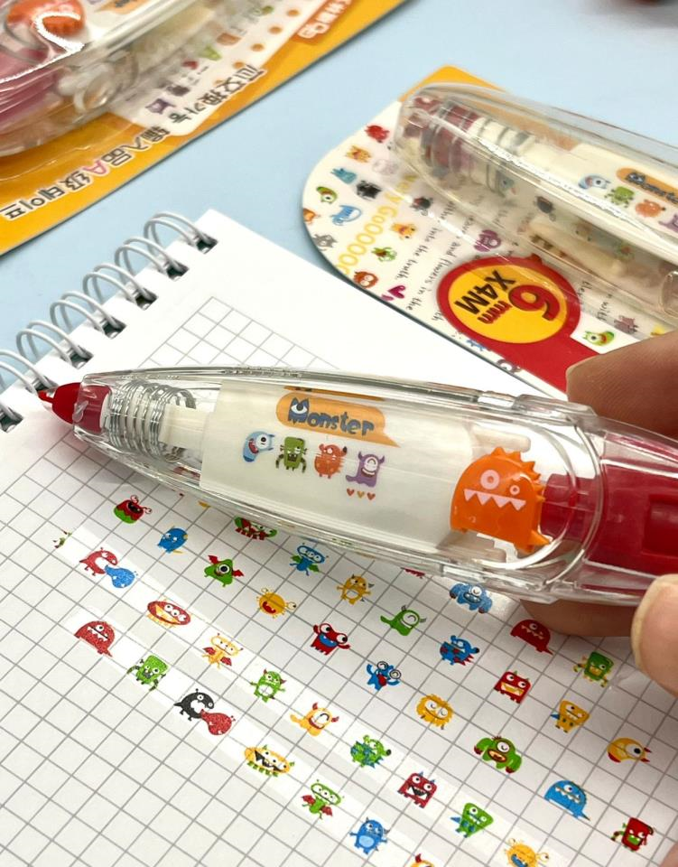 Sevimli Canavarlar Desenli Süsleme Bandı Tipex / Tipeks / Bullet Journal