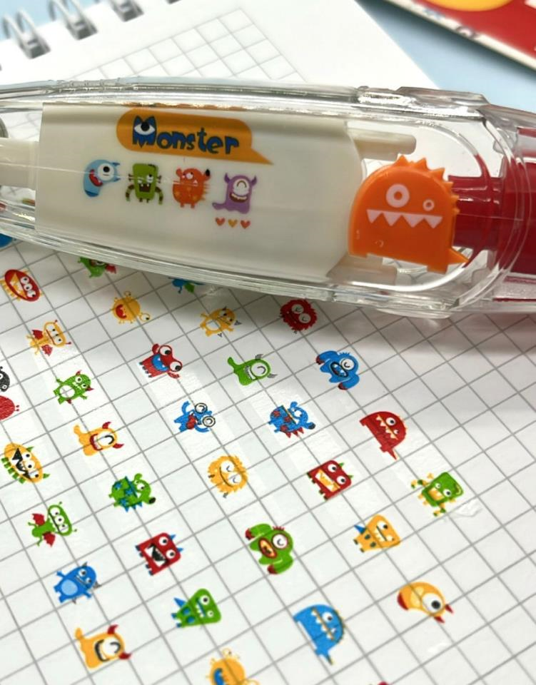 Sevimli Canavarlar Desenli Süsleme Bandı Tipex / Tipeks / Bullet Journal
