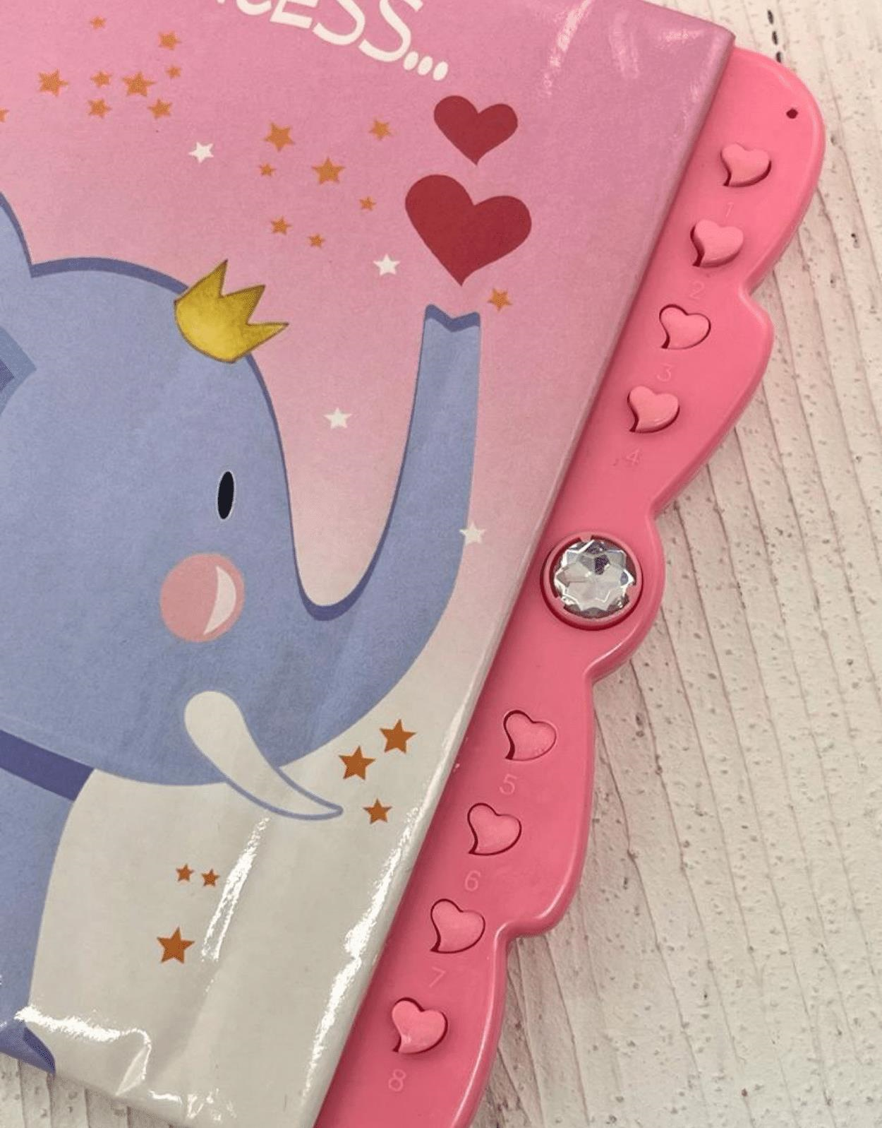 Sevimli Fil Desenli Şifreli Özel Tasarım Defter/ Notebook  / Ajanda  / Bullet Journal