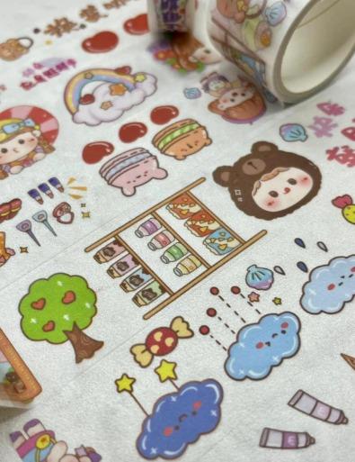Sevimli Fotoğrafçı Kız 8'li Washi Bant Set / Washi Tape / Bullet Journal / Scrapbook