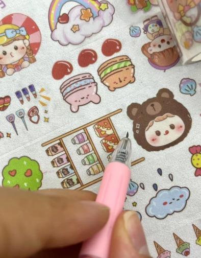 Sevimli Fotoğrafçı Kız 8'li Washi Bant Set / Washi Tape / Bullet Journal / Scrapbook