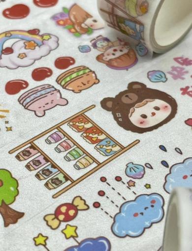 Sevimli Fotoğrafçı Kız 8'li Washi Bant Set / Washi Tape / Bullet Journal / Scrapbook