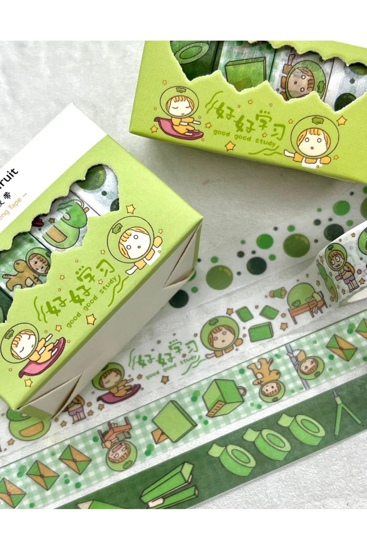 Sevimli Fruit Yeşil 4'lü Washi Bant Set / Washi Tape / Bullet Journal / Scrapbook