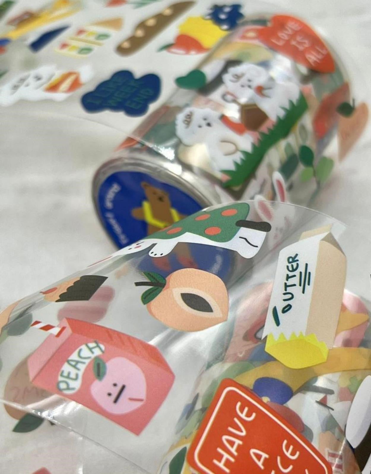 Sevimli Gezgin Ayıcık Washi Bant / Washi Tape / Sticker / Bullet Journal / Defter Süsleme