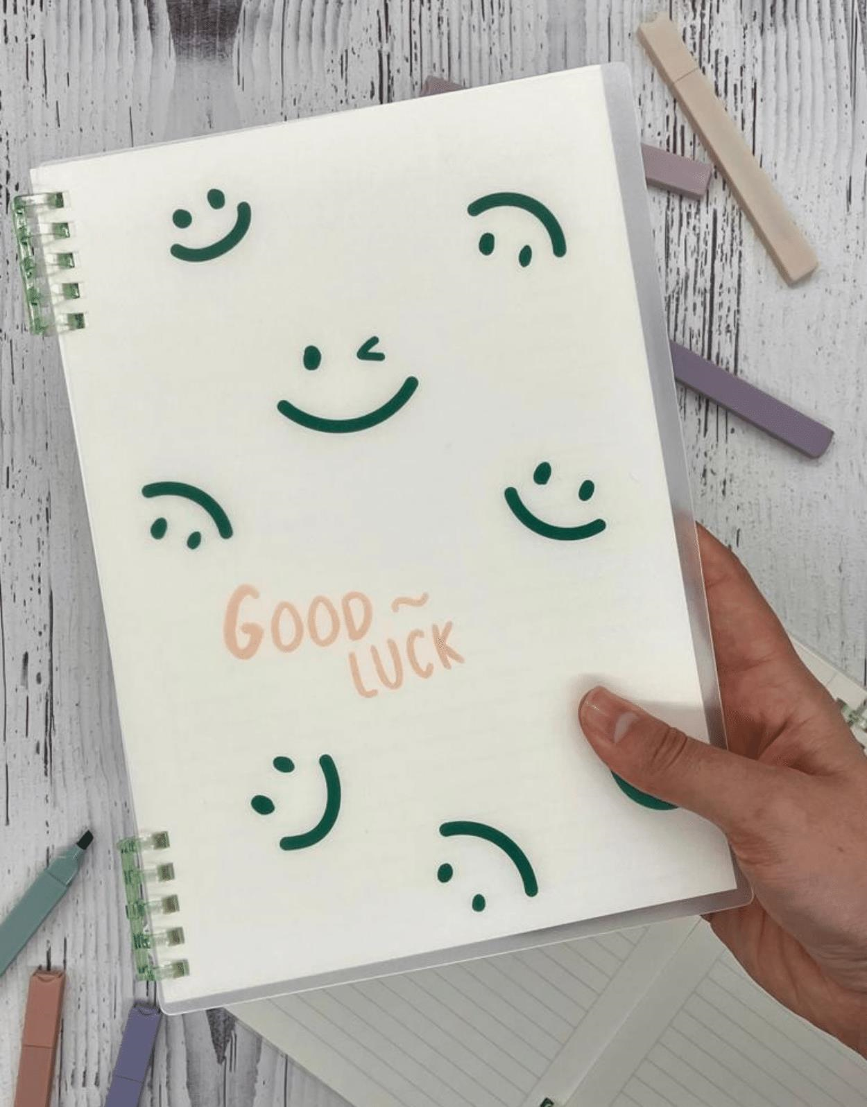 Sevimli Good Luck Desenli Spiralli Binder B5 Defter / Scrapbook /Notebook/Bullet Journal