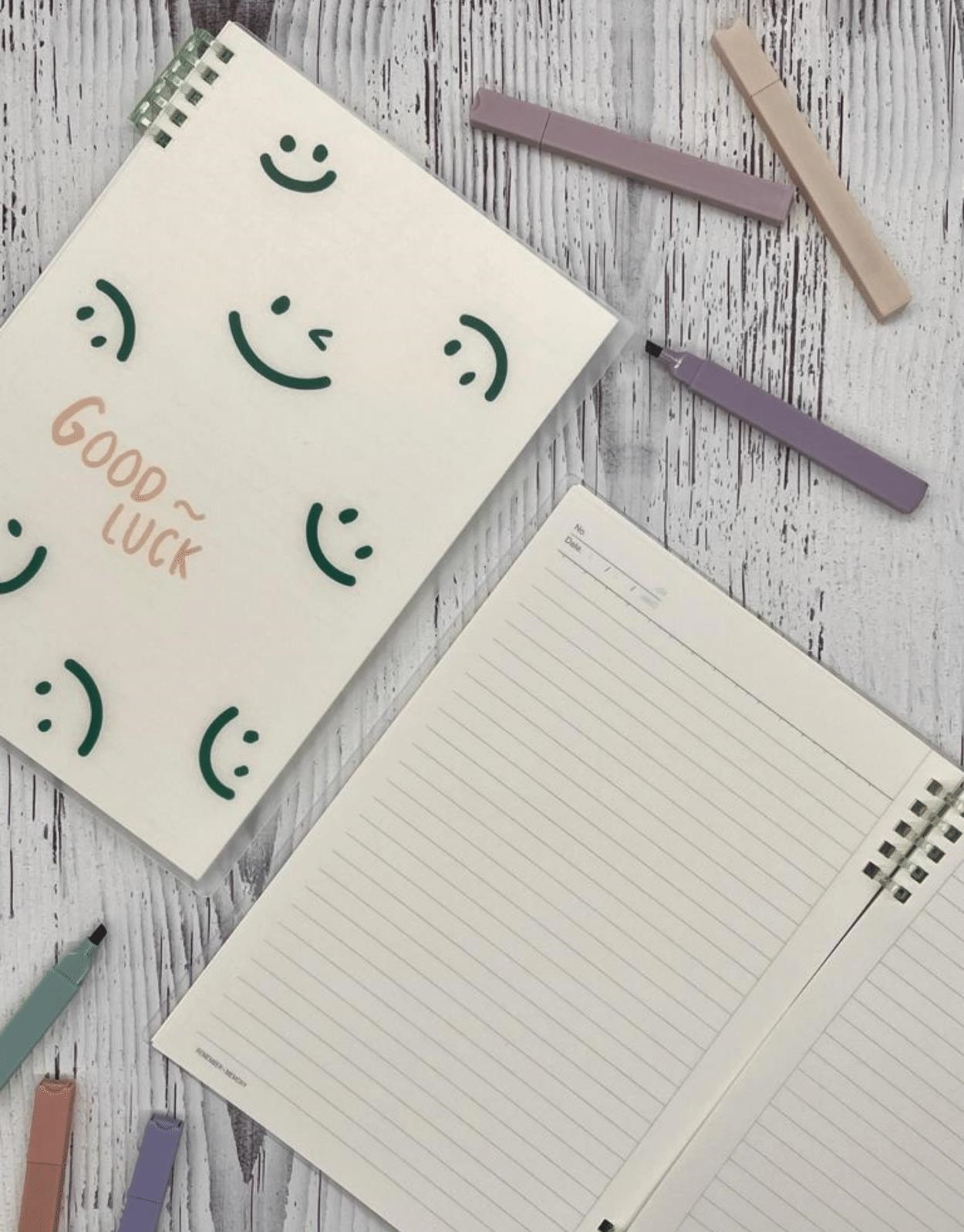 Sevimli Good Luck Desenli Spiralli Binder B5 Defter / Scrapbook /Notebook/Bullet Journal