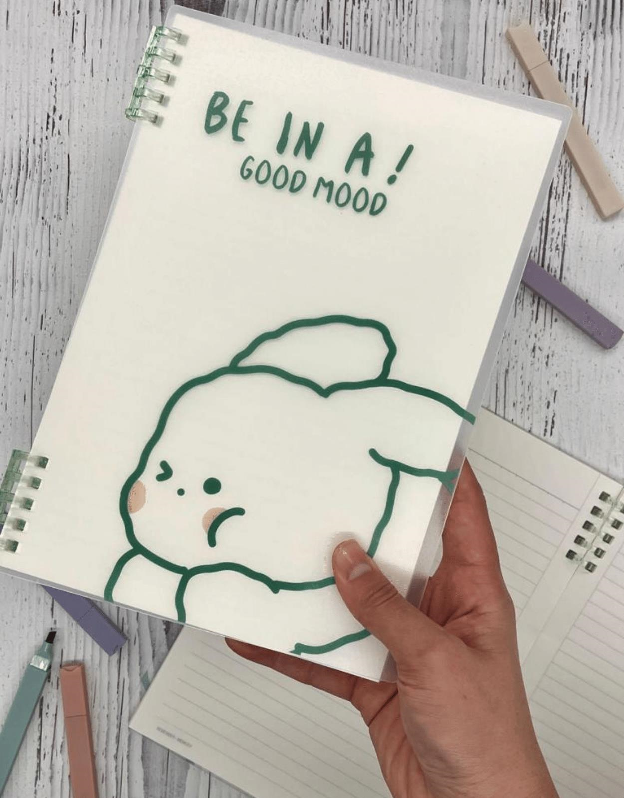 Sevimli Good Mood Desenli Spiralli Binder B5 Defter / Scrapbook /Notebook/Bullet Journal