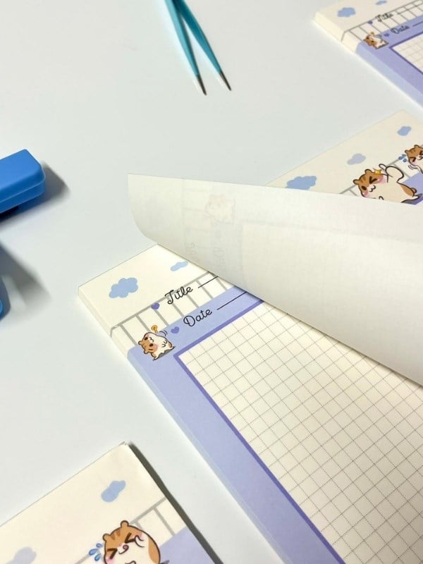 Sevimli Hamster Temalı Mavi 30 Yaprak B5 Not Defteri/Scrapbook/Planlayıcı/Notebook/Bullet Journal