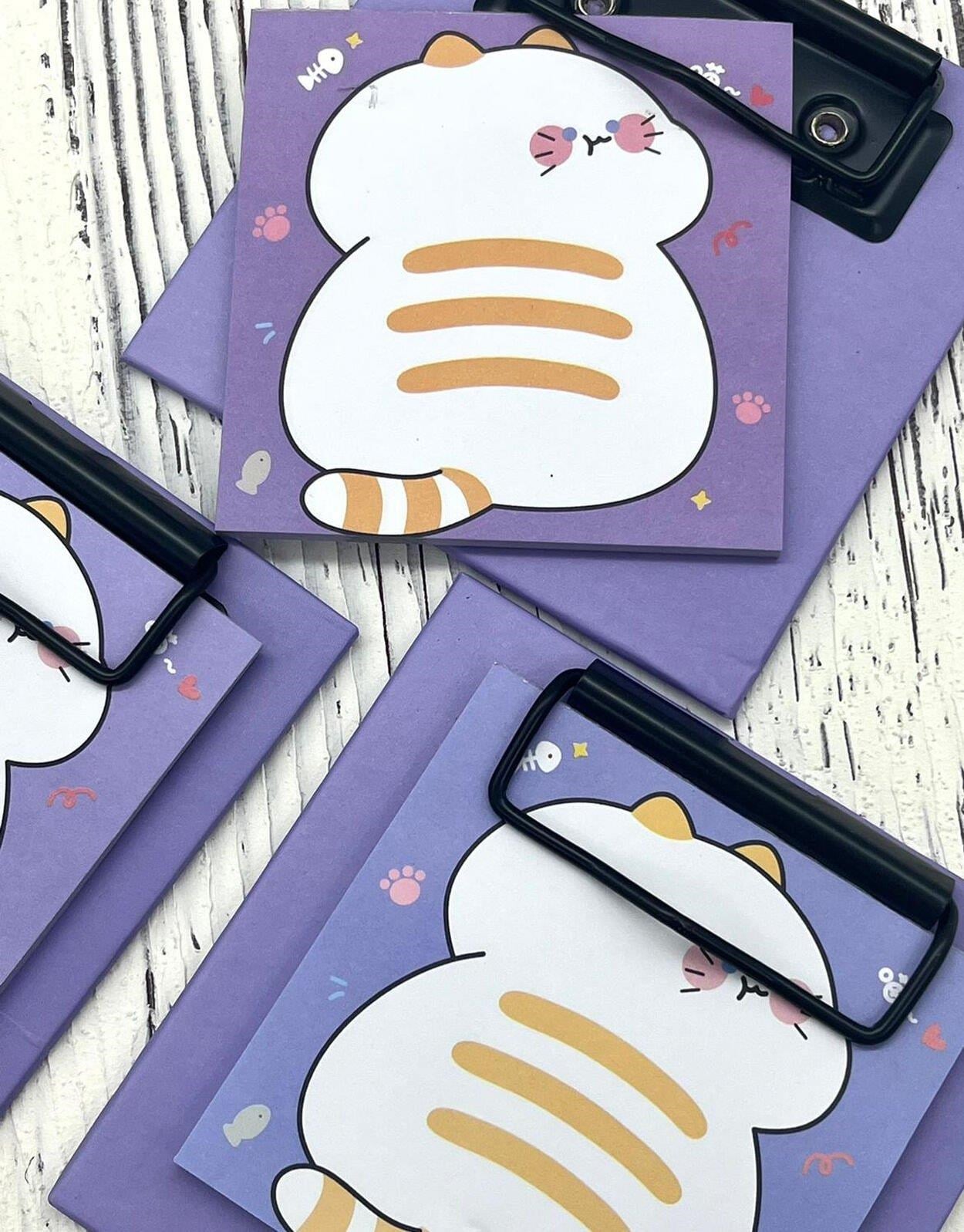 Sevimli Hayvan Desenli Mor Yapışkanlı Sekreterlik Not Defteri/ Sticky Note / Sticker/ Post-it/  Bullet Journal