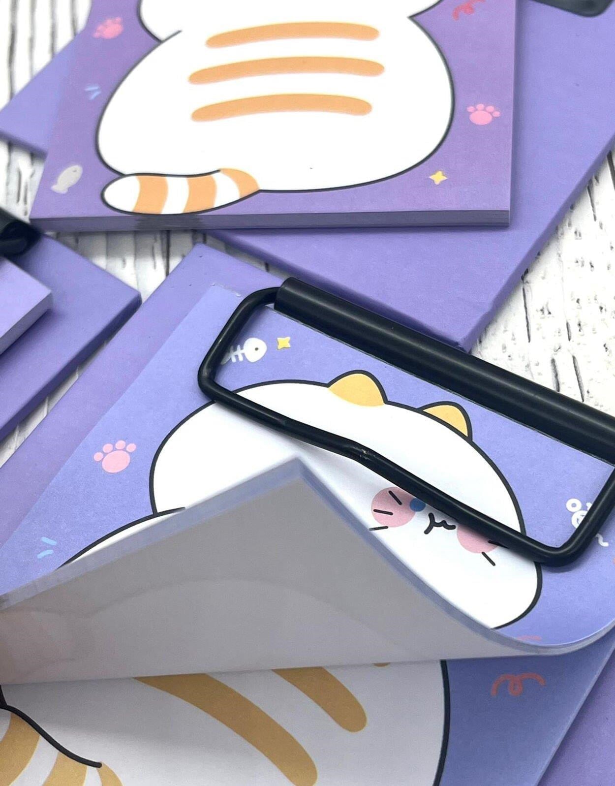 Sevimli Hayvan Desenli Mor Yapışkanlı Sekreterlik Not Defteri/ Sticky Note / Sticker/ Post-it/  Bullet Journal