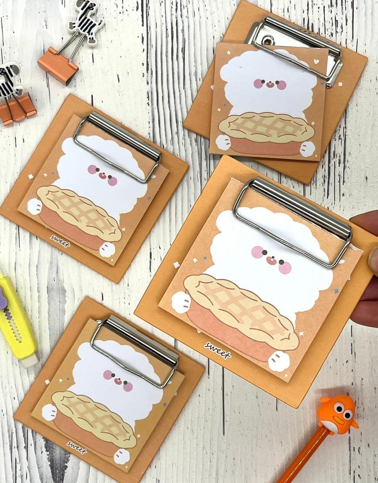 Sevimli Hayvan Desenli Sarı Yapışkanlı Sekreterlik Not Defteri/ Sticky Note / Sticker/ Post-it/  Bullet Journal
