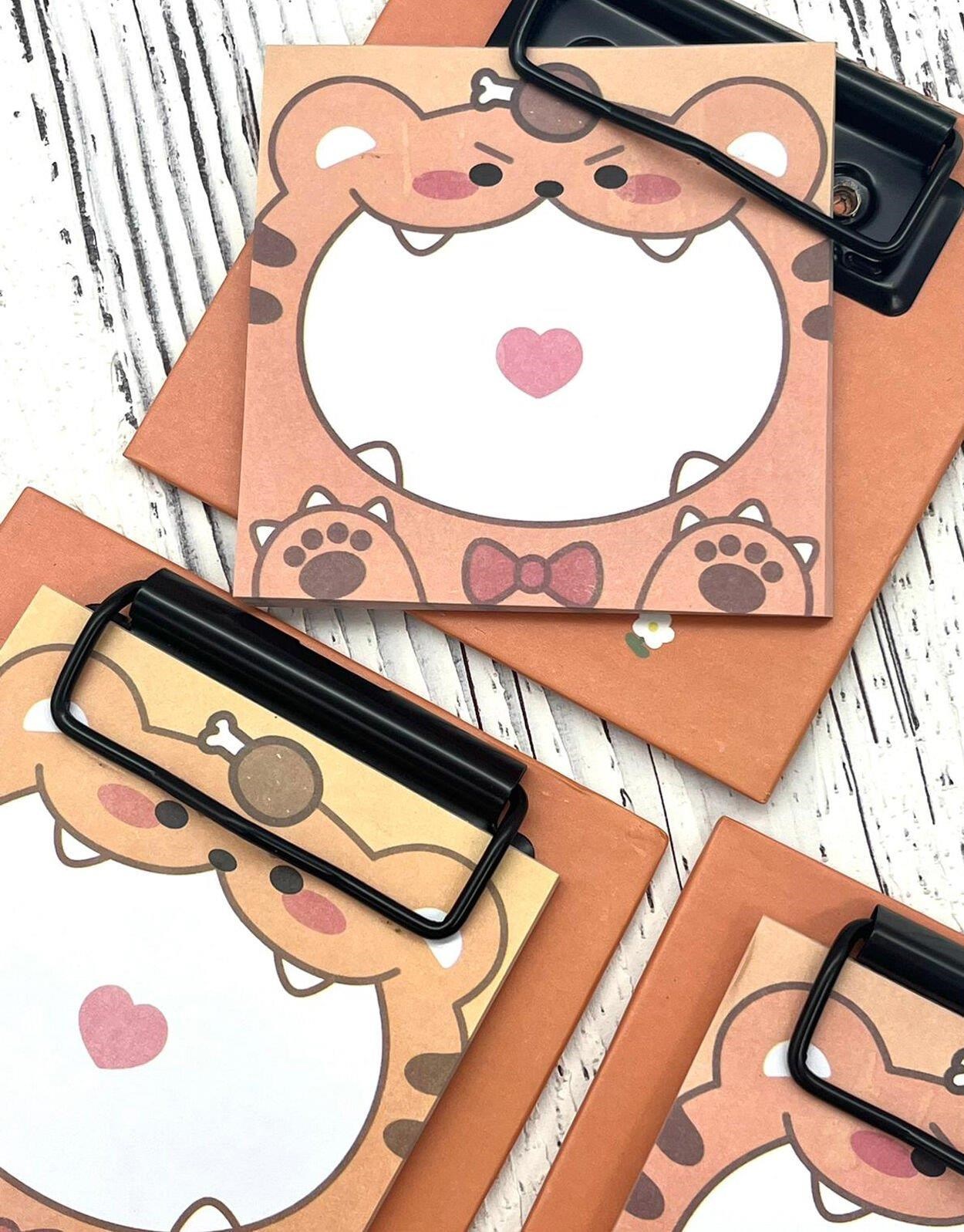 Sevimli Hayvan Desenli Turuncu Yapışkanlı Sekreterlik Not Defteri/ Sticky Note / Sticker/ Post-it/  Bullet Journal