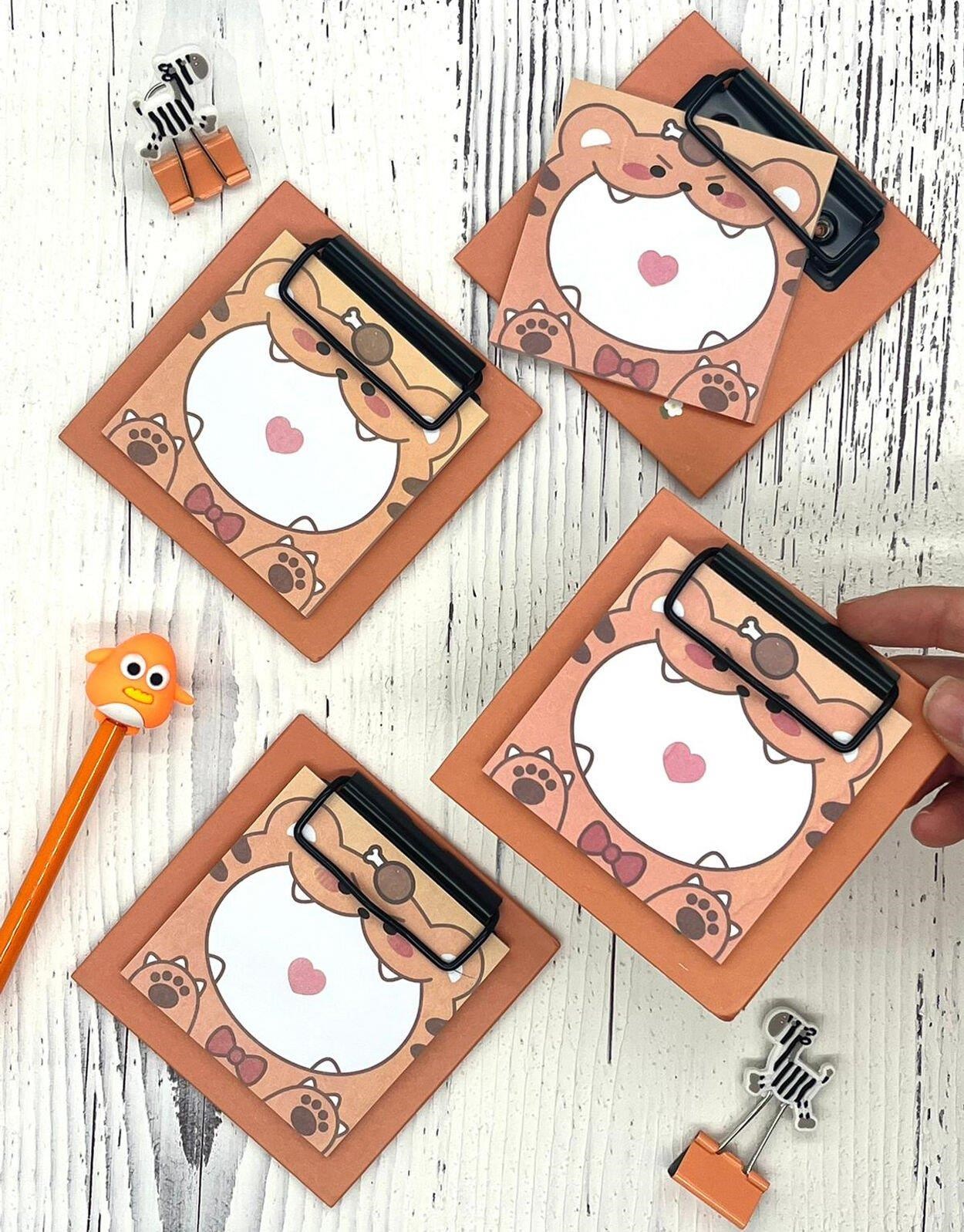 Sevimli Hayvan Desenli Turuncu Yapışkanlı Sekreterlik Not Defteri/ Sticky Note / Sticker/ Post-it/  Bullet Journal