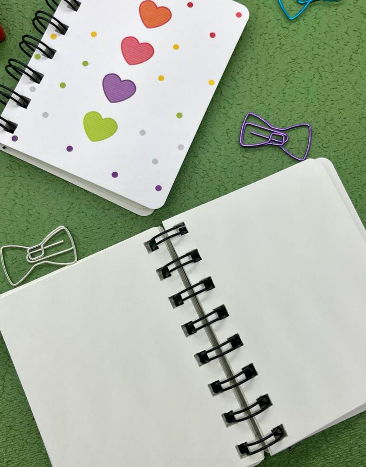Sevimli Kalpler A7 Spiralli Mini Defter / Scrapbook /Defter Süsleme Notebook/Bullet Journal