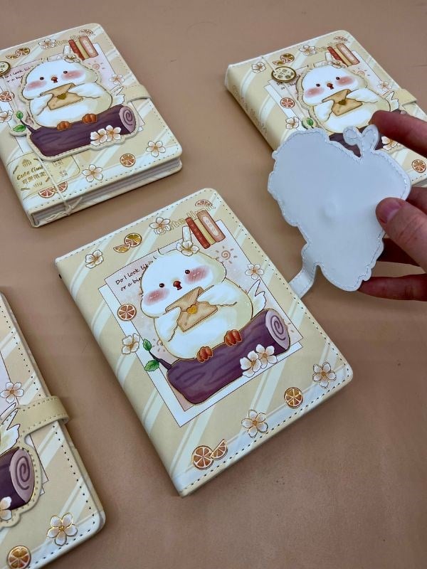 Sevimli Kuş Özel Tasarım Renkli Resimli Defter/Notebook/Günlük/Bullet Journal