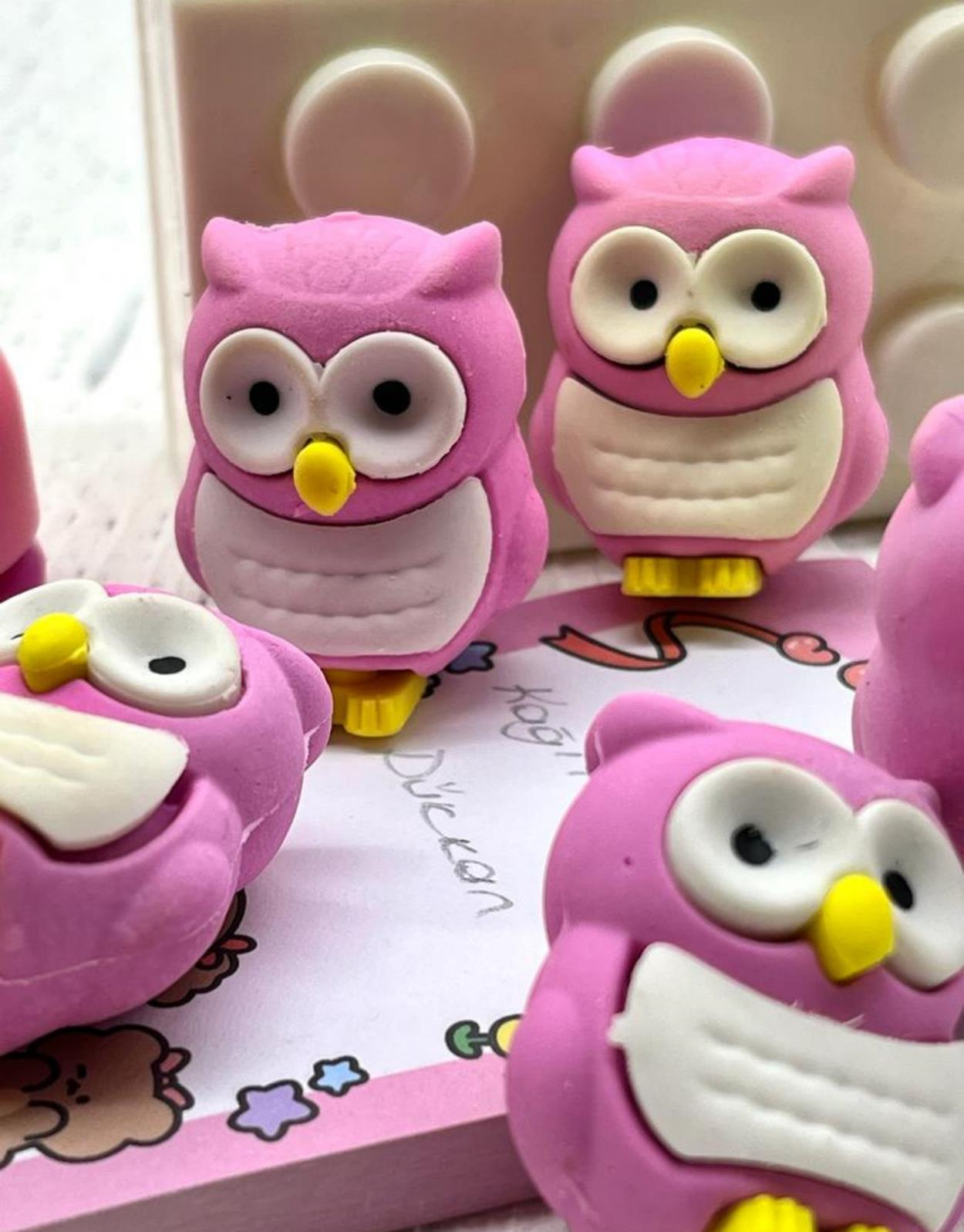 Sevimli Pembe Baykuş Silgi