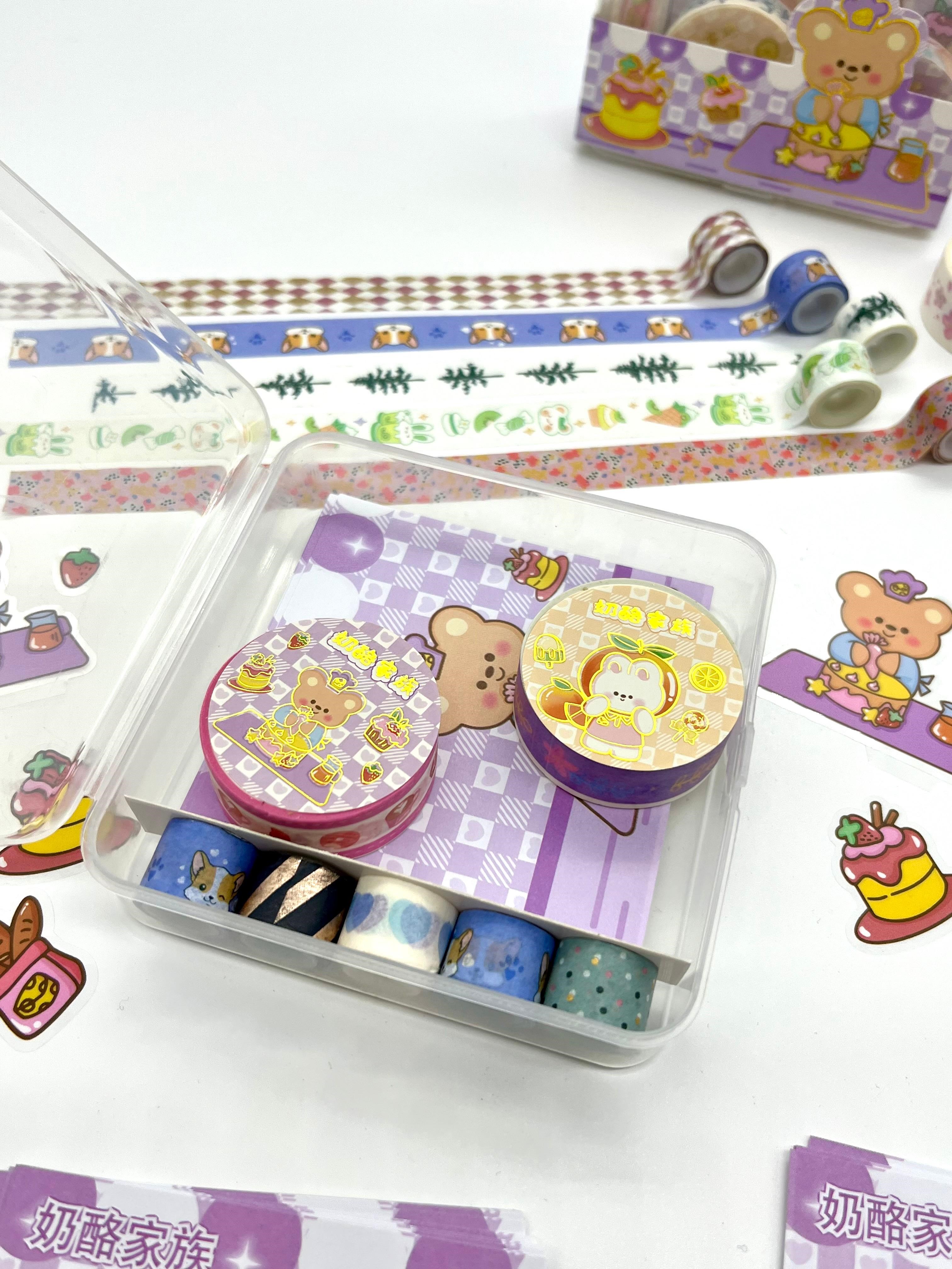 Sevimli Şef Ayıcık Temalı 40 Yaprak Post-it 7 Adet Washi Bant 3 Yaprak Sticker Kutulu Set