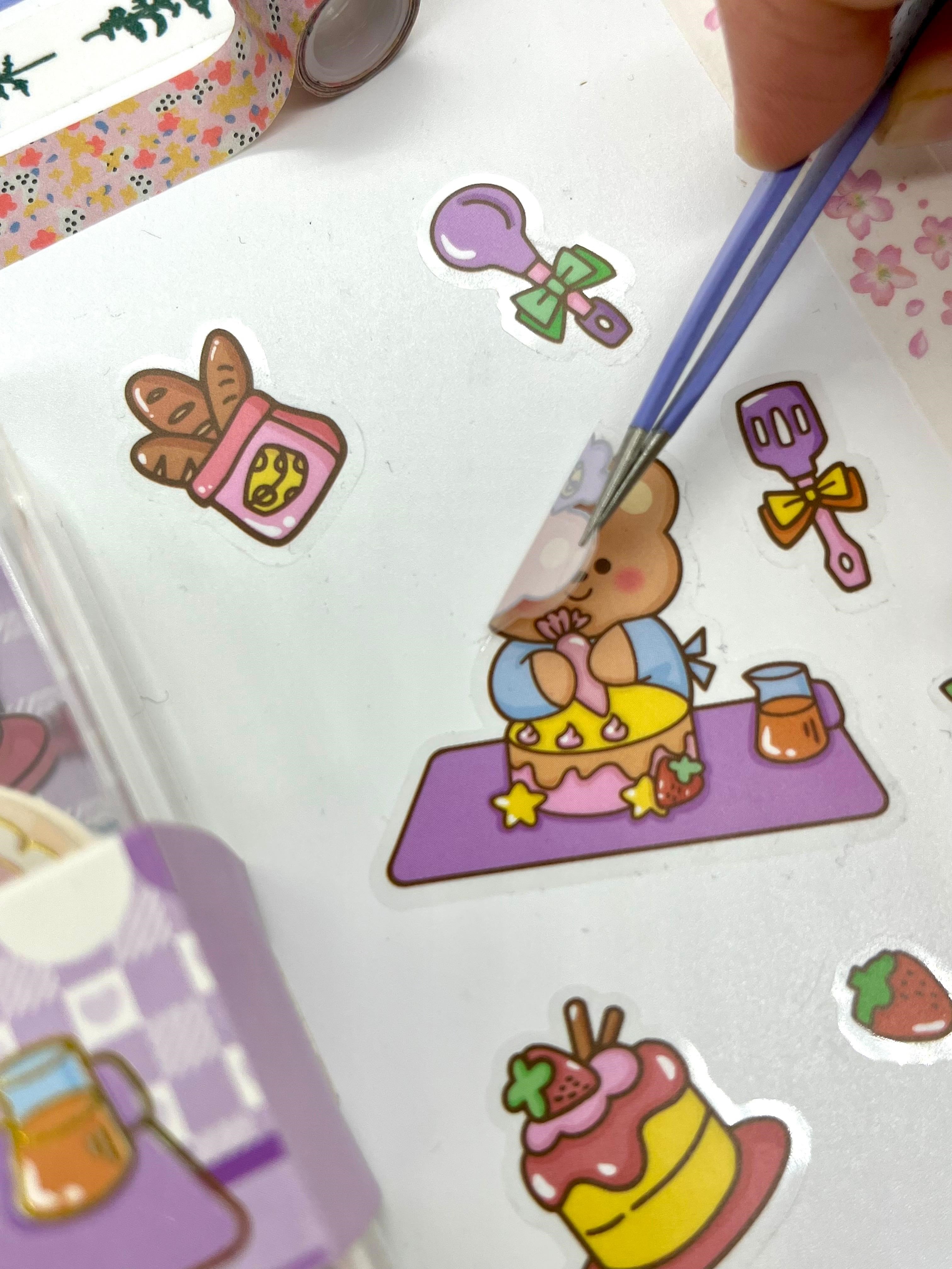 Sevimli Şef Ayıcık Temalı 40 Yaprak Post-it 7 Adet Washi Bant 3 Yaprak Sticker Kutulu Set