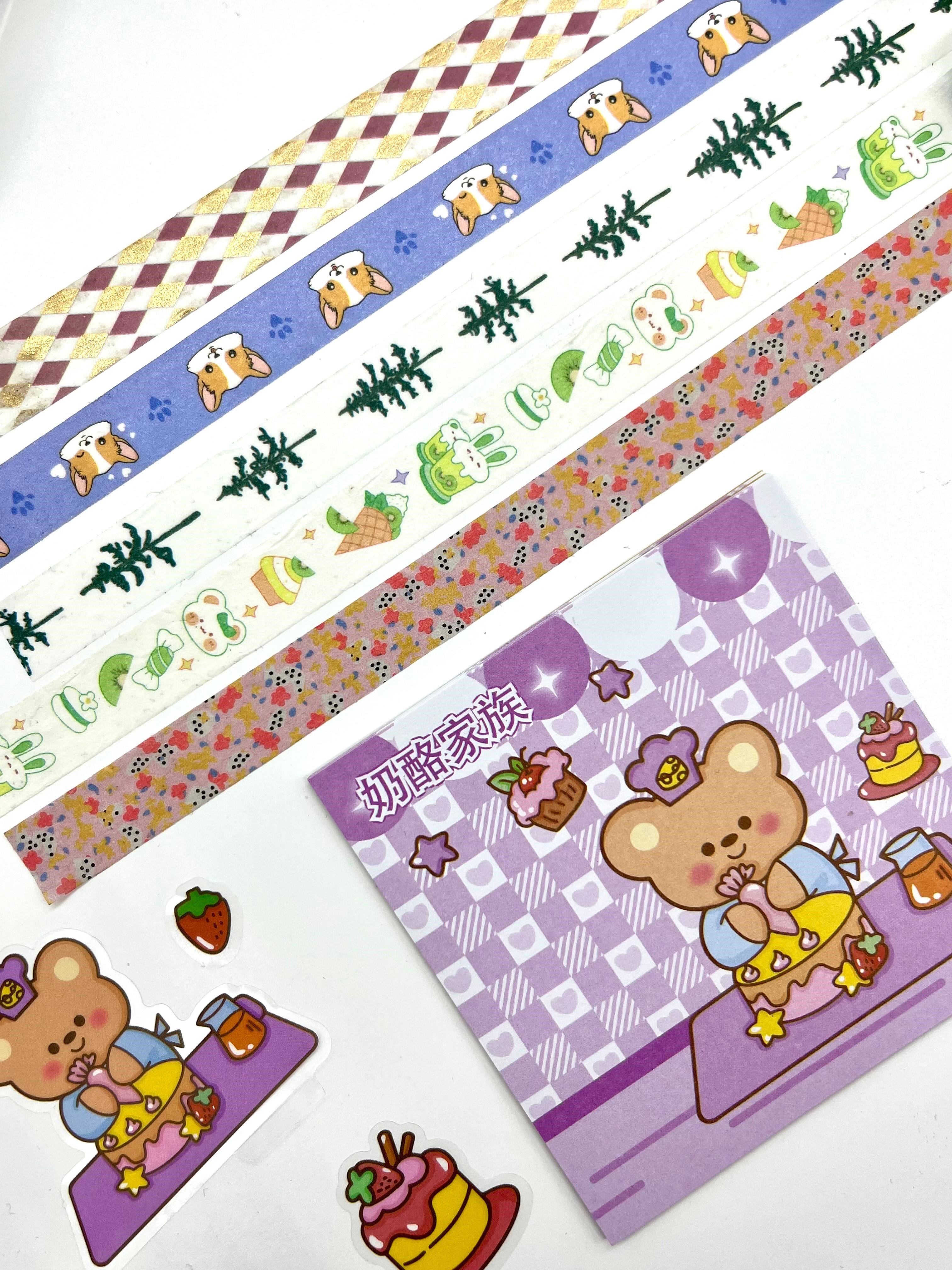 Sevimli Şef Ayıcık Temalı 40 Yaprak Post-it 7 Adet Washi Bant 3 Yaprak Sticker Kutulu Set