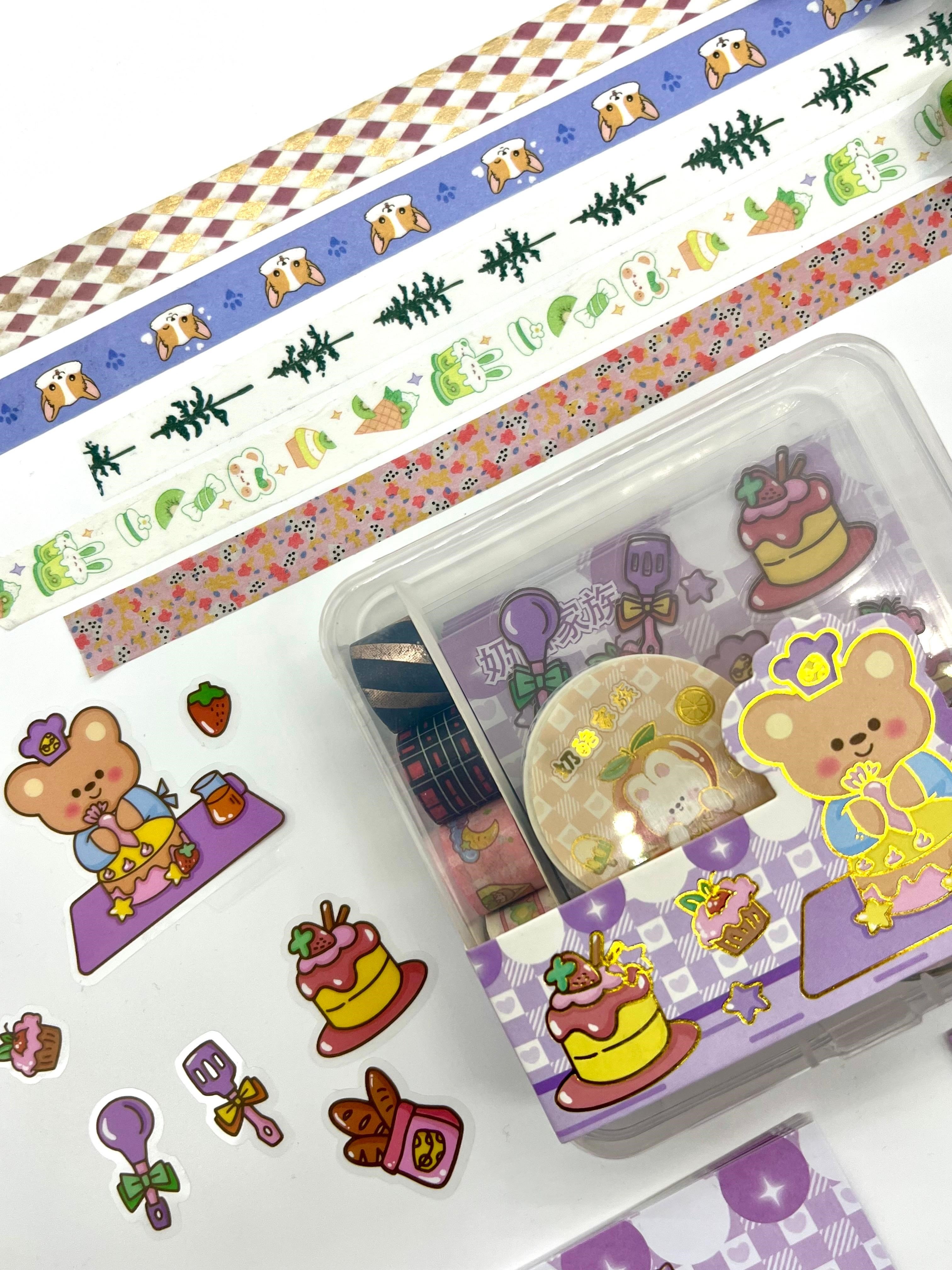Sevimli Şef Ayıcık Temalı 40 Yaprak Post-it 7 Adet Washi Bant 3 Yaprak Sticker Kutulu Set