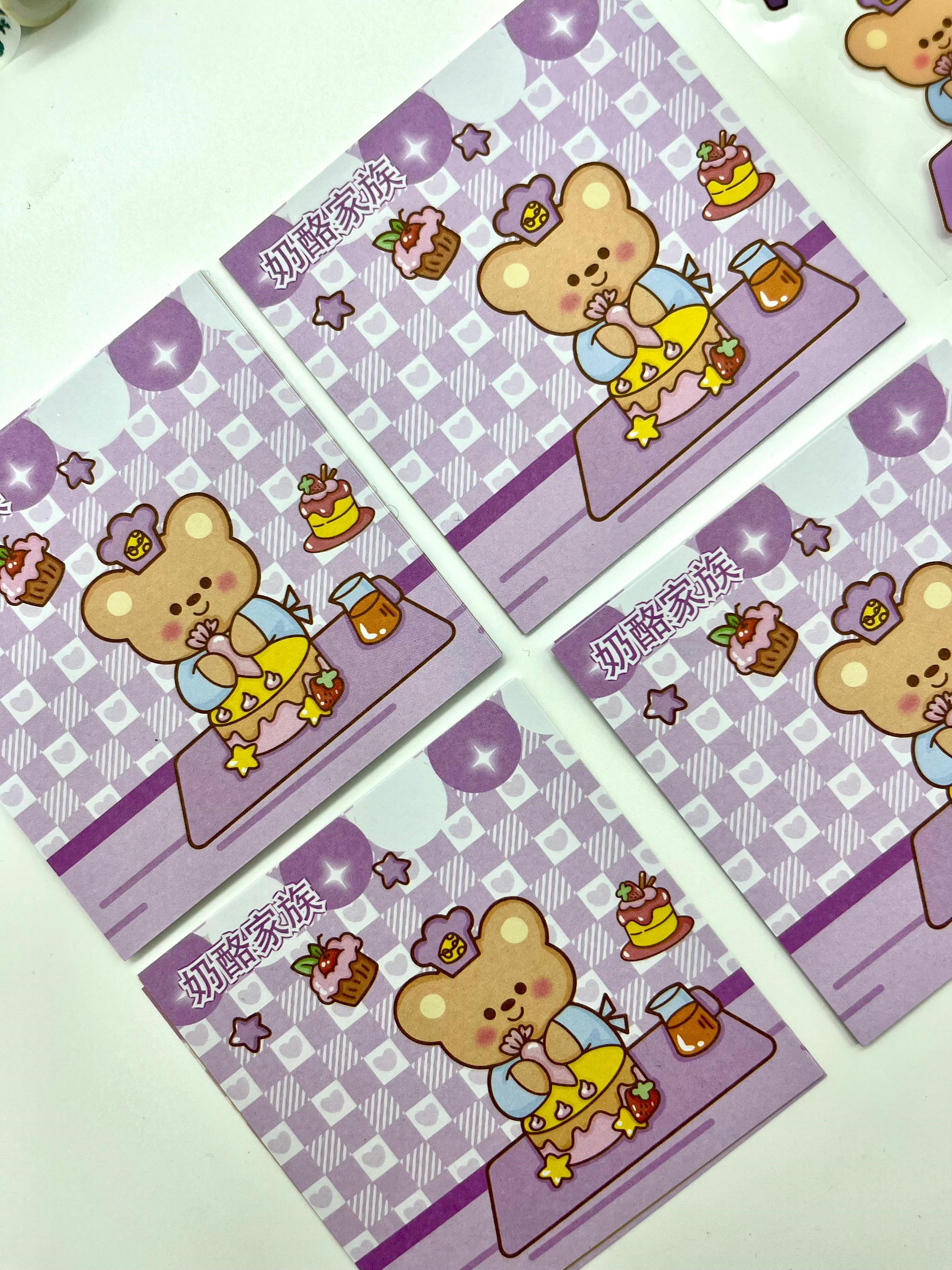 Sevimli Şef Ayıcık Temalı 40 Yaprak Post-it 7 Adet Washi Bant 3 Yaprak Sticker Kutulu Set