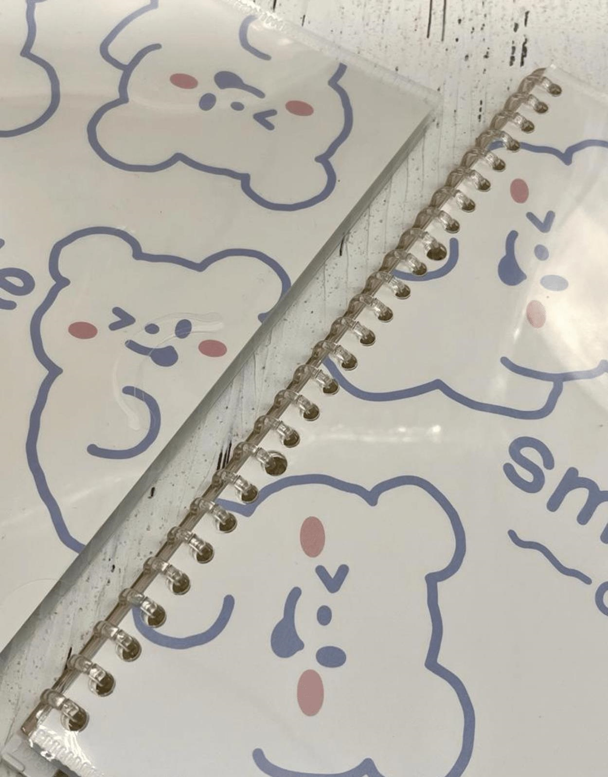 Sevimli Tavşanlar Desenli Spiralli Binder B5 Defter / Scrapbook /Notebook/Bullet Journal