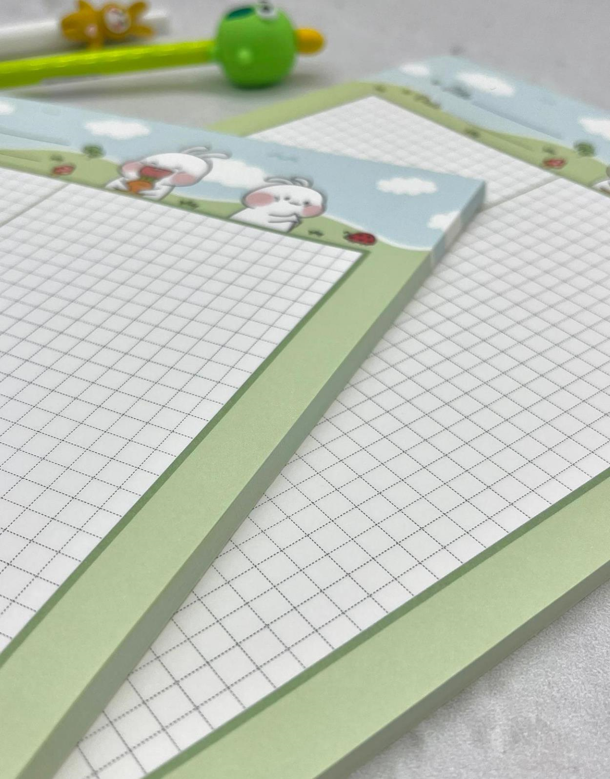 Sevimli Tavşanlar Yeşil B5 Not Defteri / Scrapbook / Planlayıcı / Notebook / Bullet Journal