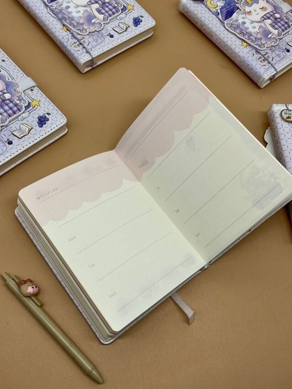 Sevimli Unicorn Özel Tasarım Renkli Resimli Defter/Notebook/Günlük/Bullet Journal