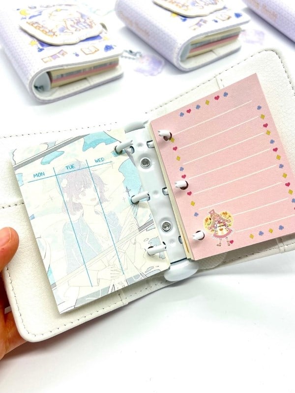Sevimli Unicorn ve Yıldız Temalı Charmlı Mini Planlayıcı Spiralli Defter/80 Yaprak/Mıknatıs Ajanda