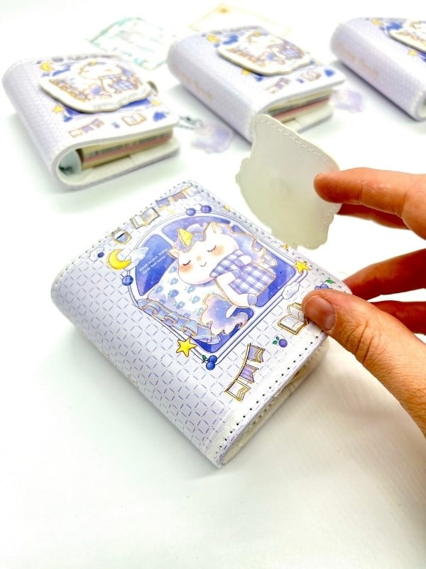 Sevimli Unicorn ve Yıldız Temalı Charmlı Mini Planlayıcı Spiralli Defter/80 Yaprak/Mıknatıs Ajanda