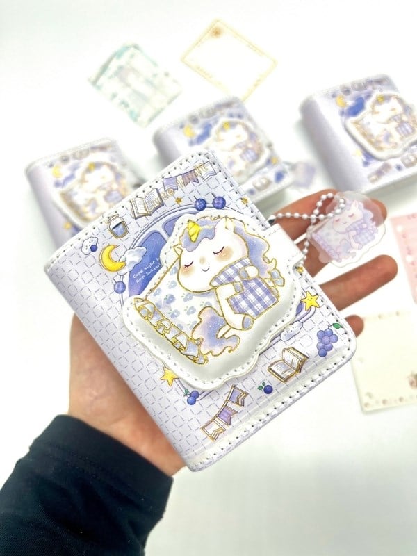 Sevimli Unicorn ve Yıldız Temalı Charmlı Mini Planlayıcı Spiralli Defter/80 Yaprak/Mıknatıs Ajanda