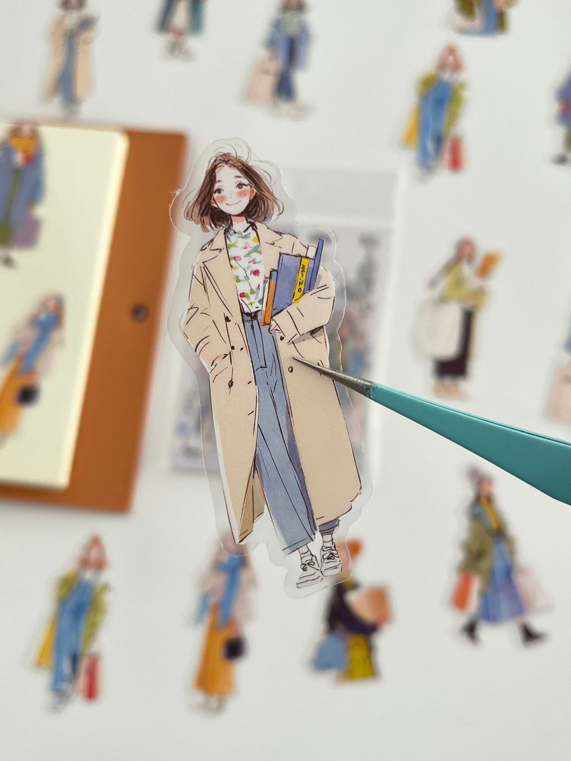 Shopping Expert Girls Moda Tutkunu Genç Kızlar Figürlü 20 Adet Dekoratif Sticker Seti/Etiket/Çıkarma