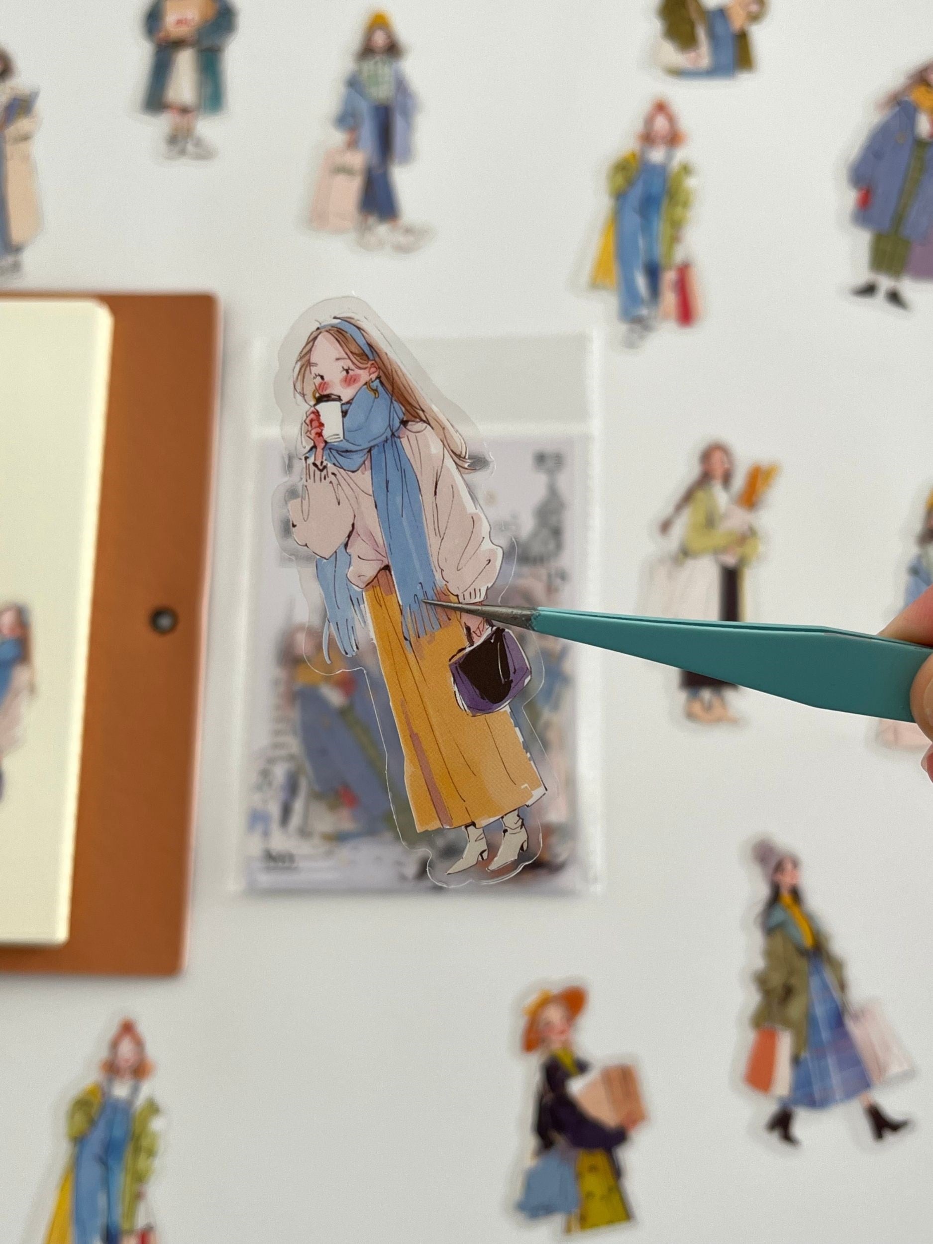 Shopping Expert Girls Moda Tutkunu Genç Kızlar Figürlü 20 Adet Dekoratif Sticker Seti/Etiket/Çıkarma