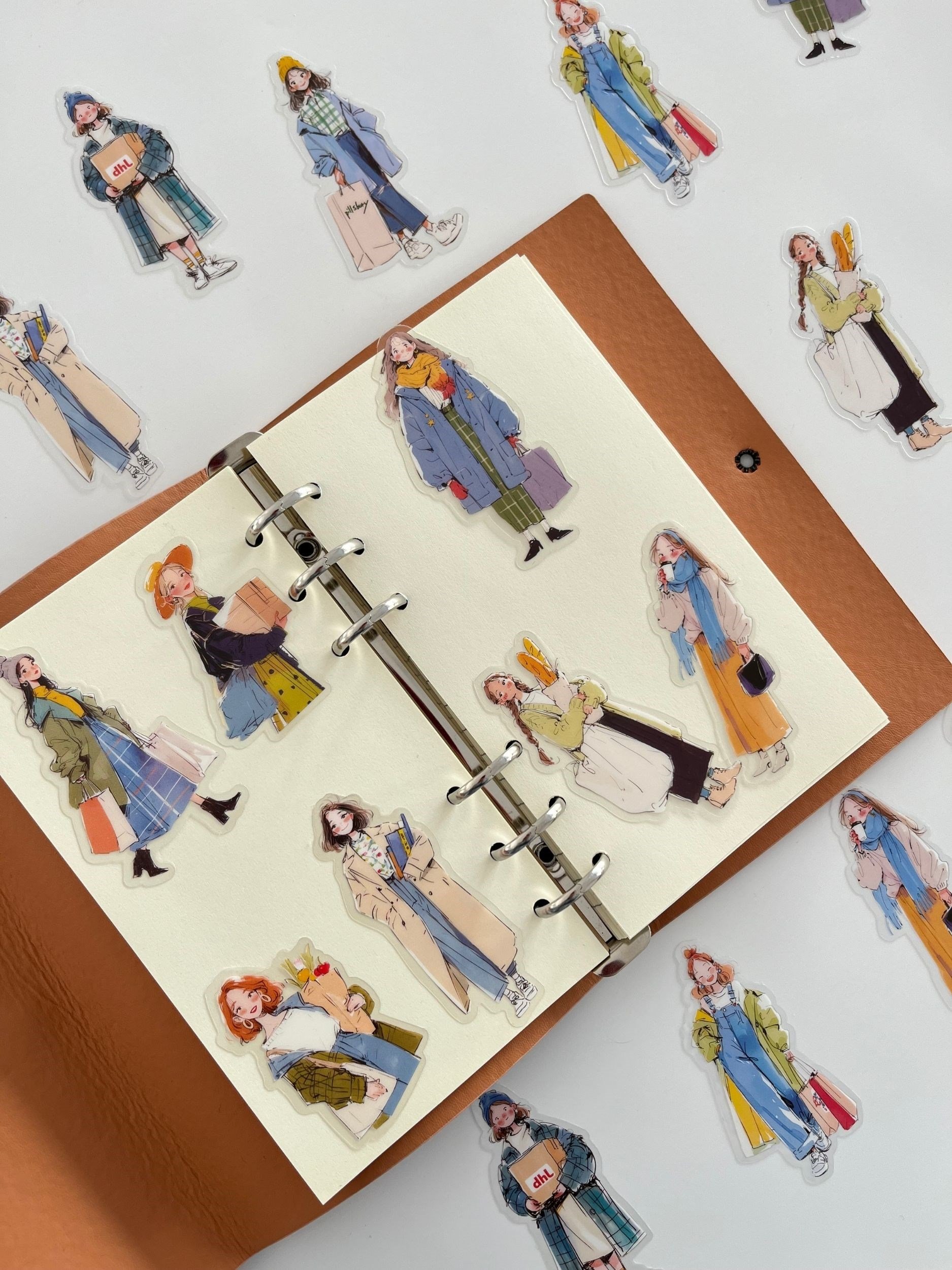 Shopping Expert Girls Moda Tutkunu Genç Kızlar Figürlü 20 Adet Dekoratif Sticker Seti/Etiket/Çıkarma
