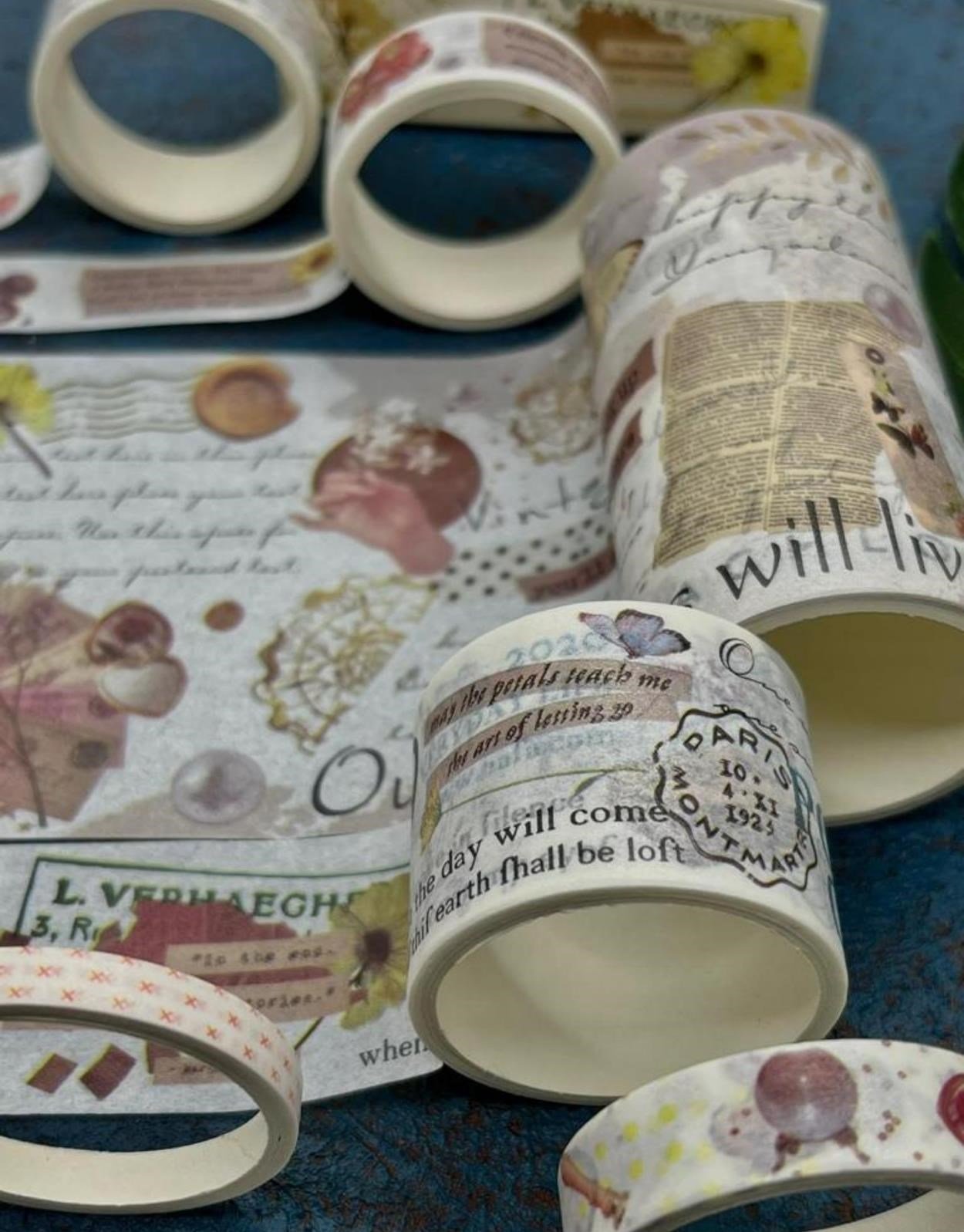Soft Bahar Çiçekleri Temalı 6'lı Washi Bant Set / Washi Tape / Bullet Journal / Scrapbook
