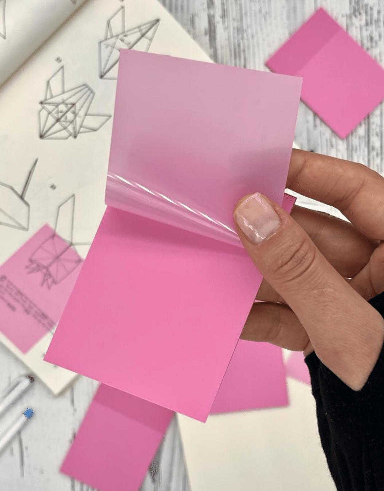 Soft Koyu Pembe Şeffaf Post-it / Transparan Sticky Note / Sticky Note / Bullet Journal