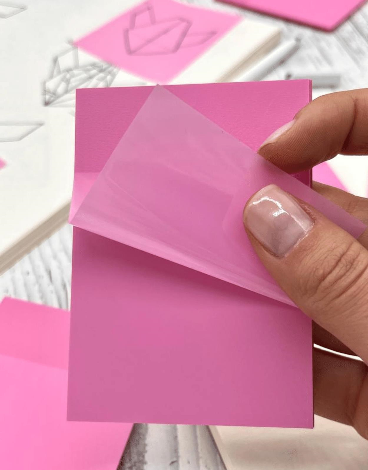 Soft Koyu Pembe Şeffaf Post-it / Transparan Sticky Note / Sticky Note / Bullet Journal