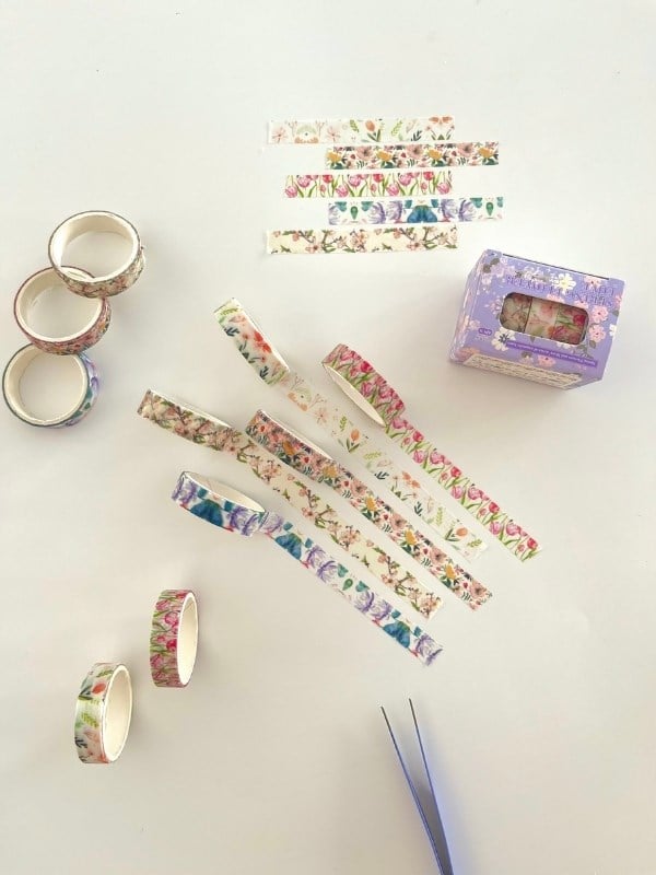 Spring Flower Love Bahar Çiçekleri Temalı 5'li Washi Bant Set (5*2m)/Masking Tape/Desenli Bant