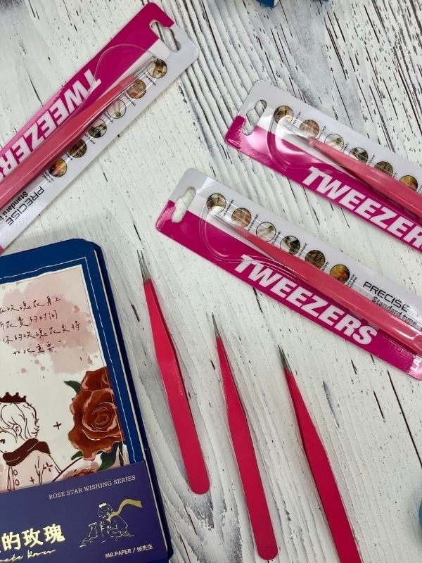 Sticker Cımbızı Düz Uçlu Koyu Pembe/Çıkartma/Washi Bant/Sticker/ Bullet Journal/Defter Süsleme