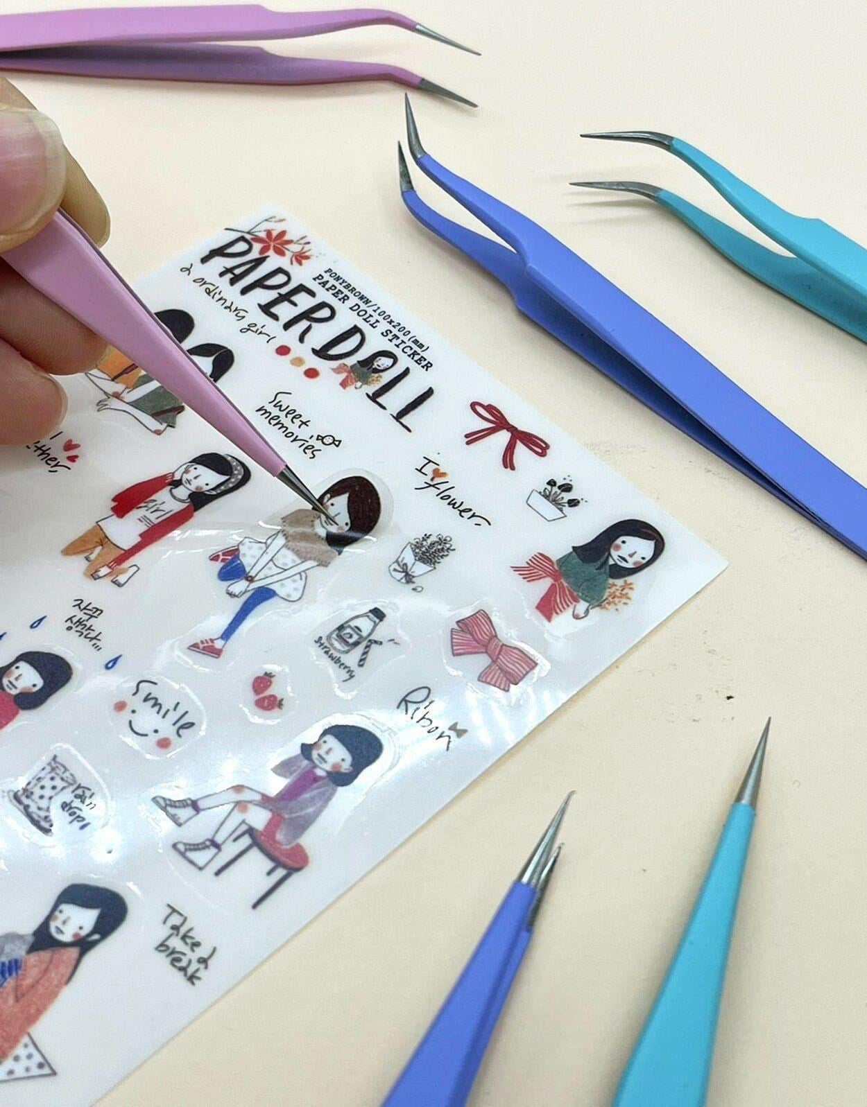Sticker Cımbızı Düz Uçlu Pembe - Çıkartma -Washi Bant - Sticker  - Bullet Journal - Defter Süsleme