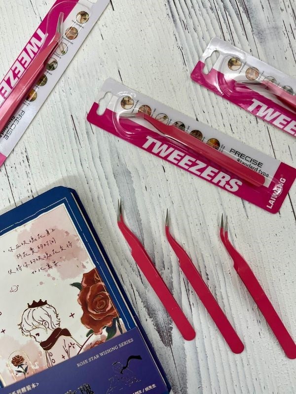 Sticker Cımbızı Eğri Uçlu Koyu Pembe/Çıkartma/Washi Bant/Sticker/Bullet Journal/Defter Süsleme