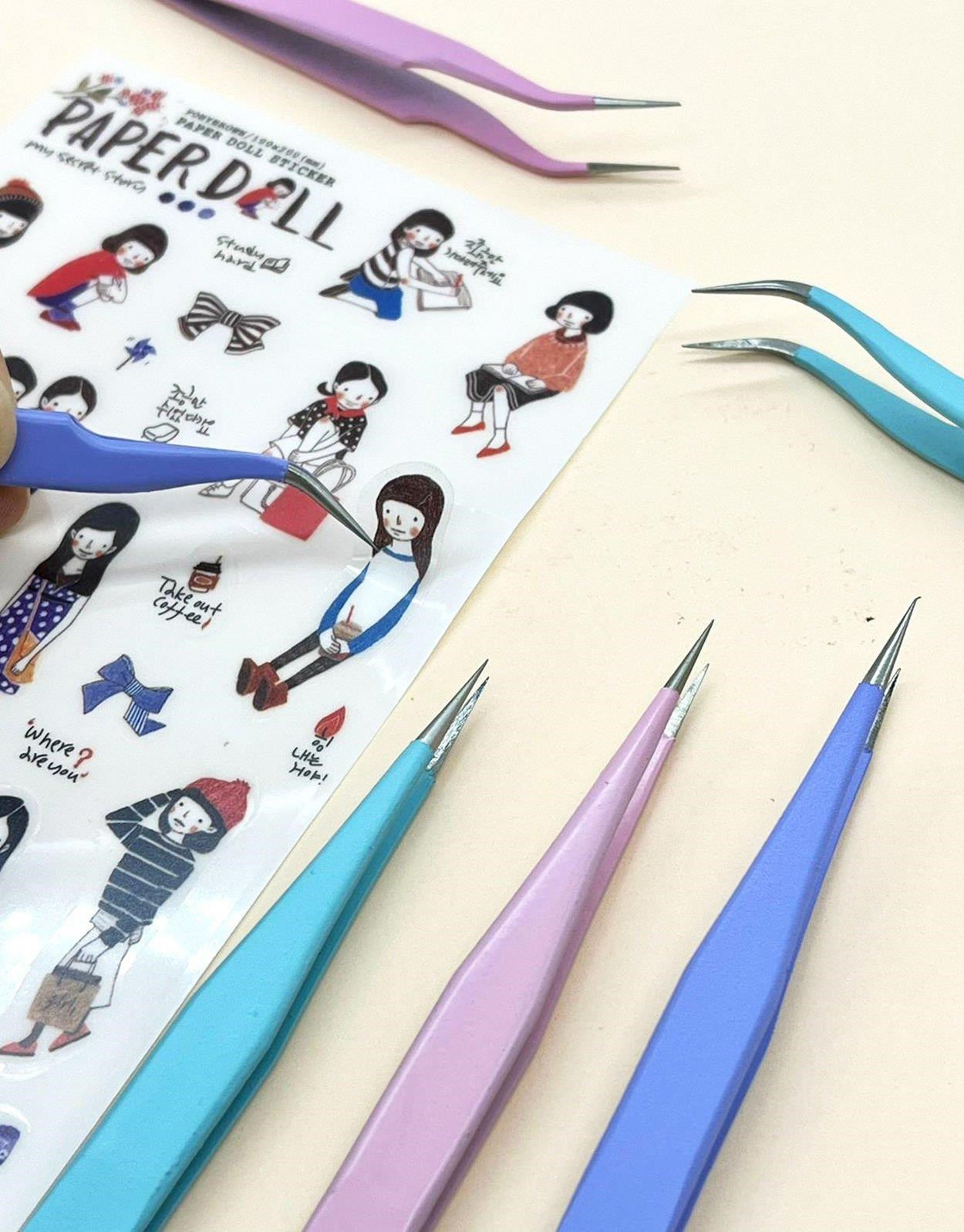 Sticker Cımbızı Eğri Uçlu Mor - Çıkartma -Washi Bant - Sticker  - Bullet Journal - Defter Süsleme