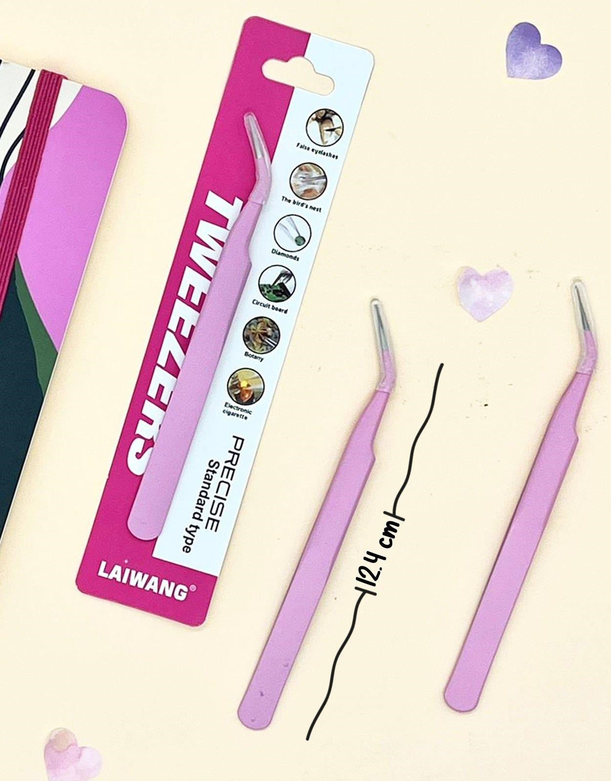 Sticker Cımbızı Eğri Uçlu Pembe - Çıkartma -Washi Bant - Sticker  - Bullet Journal - Defter Süsleme