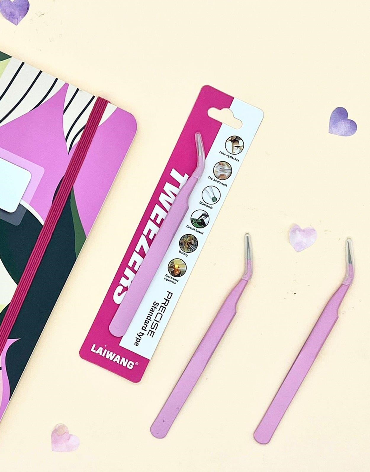 Sticker Cımbızı Eğri Uçlu Pembe - Çıkartma -Washi Bant - Sticker  - Bullet Journal - Defter Süsleme