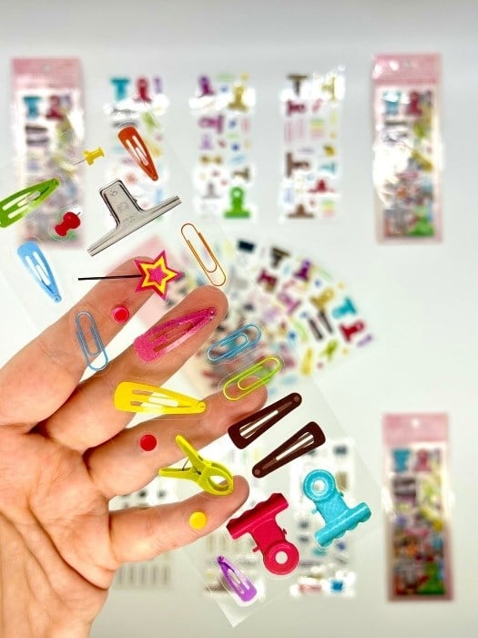 Streamer Fastening Renkli Ataş Klips Ofis Eşyaları 6 Yaprak 227 Adet Sticker Seti/Etiket/Çıkartma